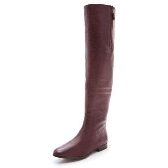 Juicy Couture Wine Red Morrel leather Knee High Boots size 10 - Picture 1 of 16